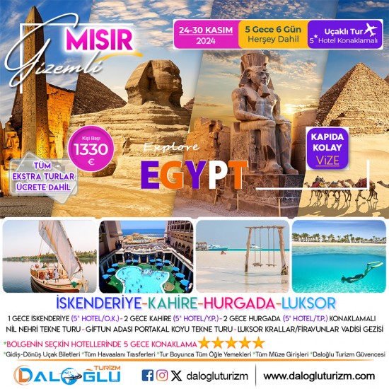 MISIR TURU/KAHİRE (İskenderiye_Hurgada_Luksor)